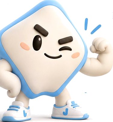 Jummy, the calorie tracker mascot, flexing